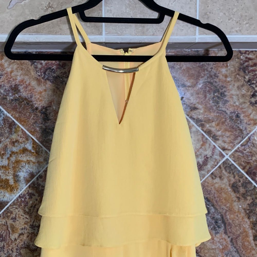 Kensie Women’s Sunflower Yellow Popover Ruffled Dress Size 12 - Picture 4 of 12